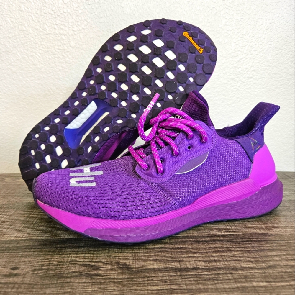 Adidas Pharrell Hu Solor Boost Purple Sneakers Shoes 7 Mens 8 Womens